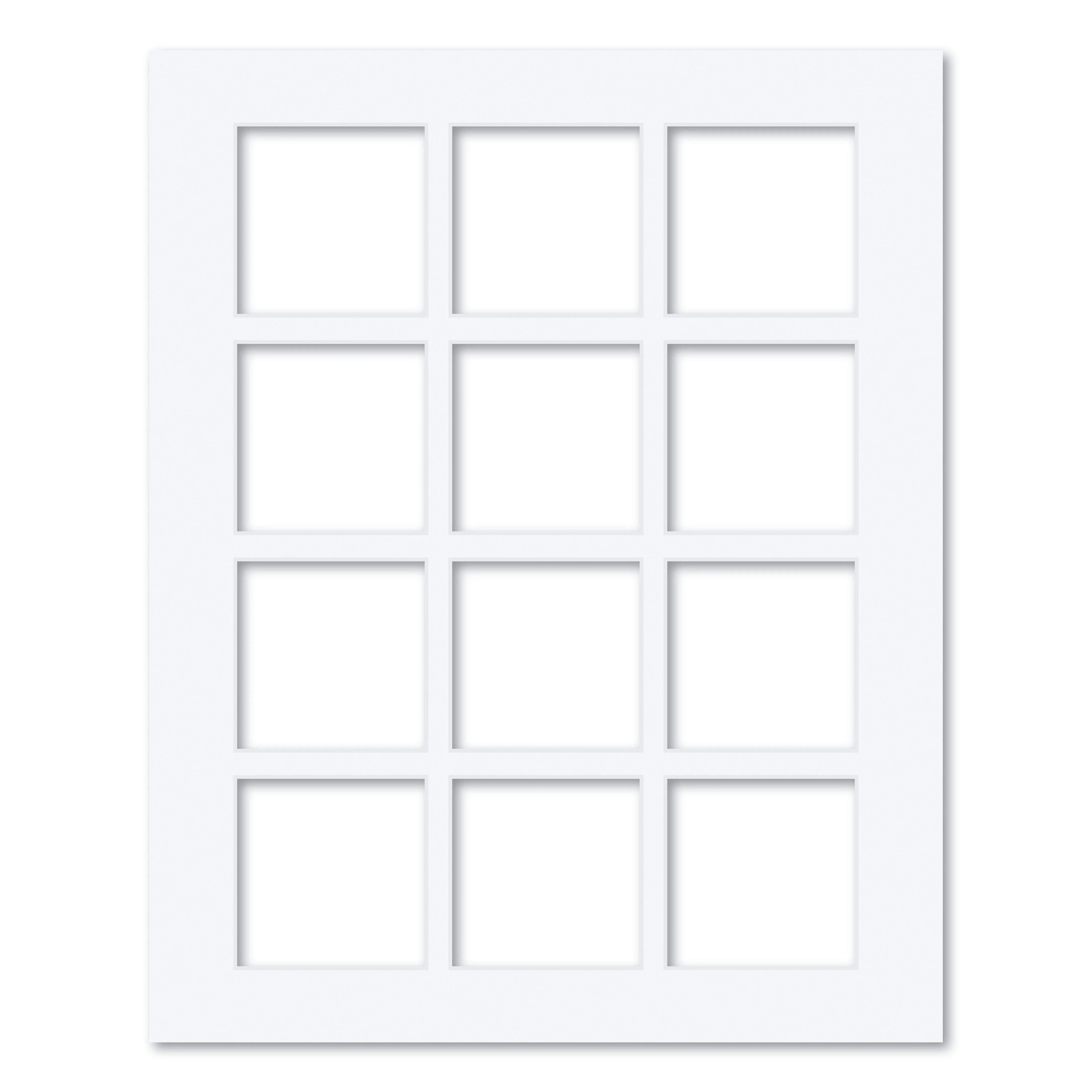 12 Window (4 x 4in) Collage Photo Mat Board