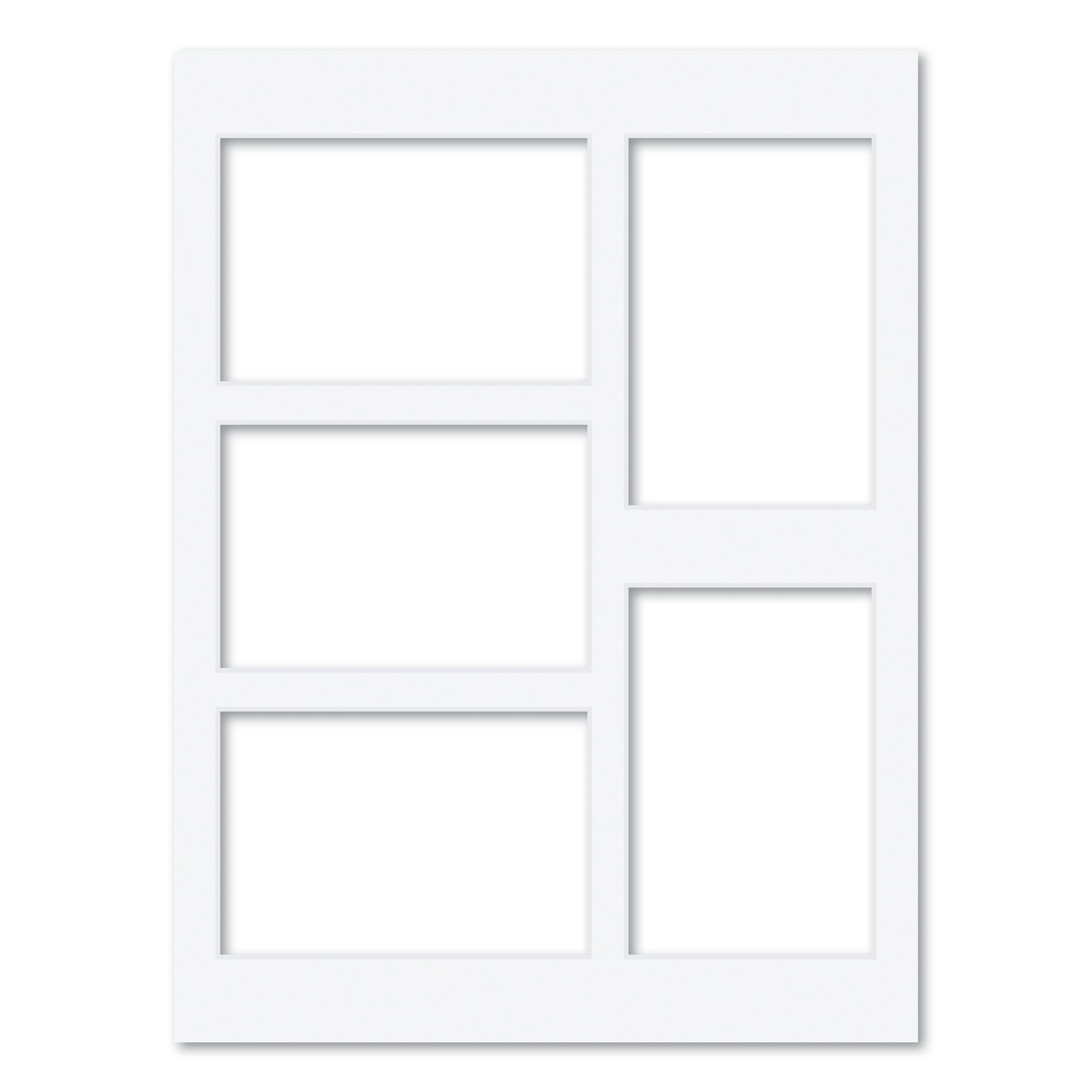 5 Window (4 x 6in) Collage Photo Mat Board