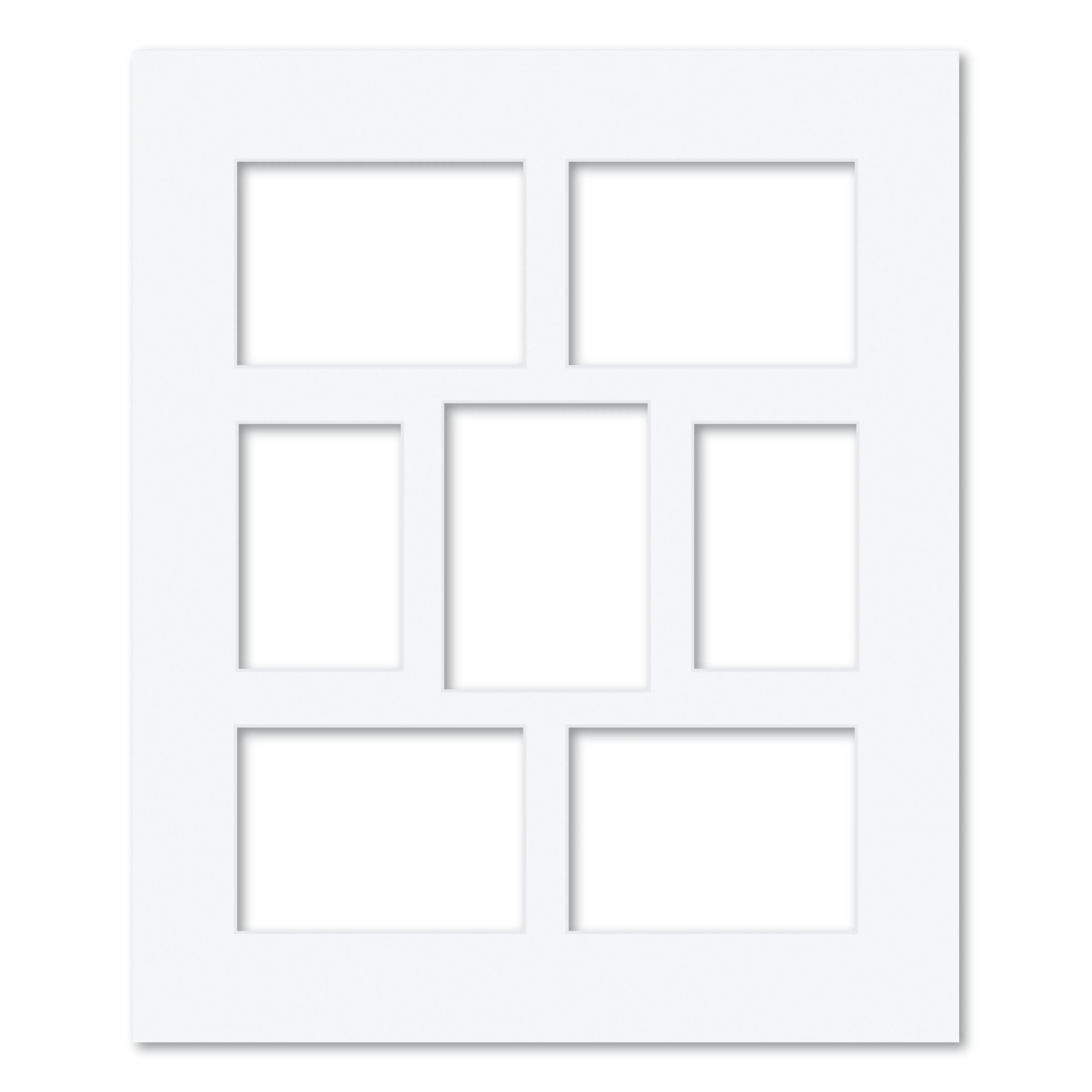 7 Window (4 x 6 & 5 x 7in) Collage Photo Mat Board