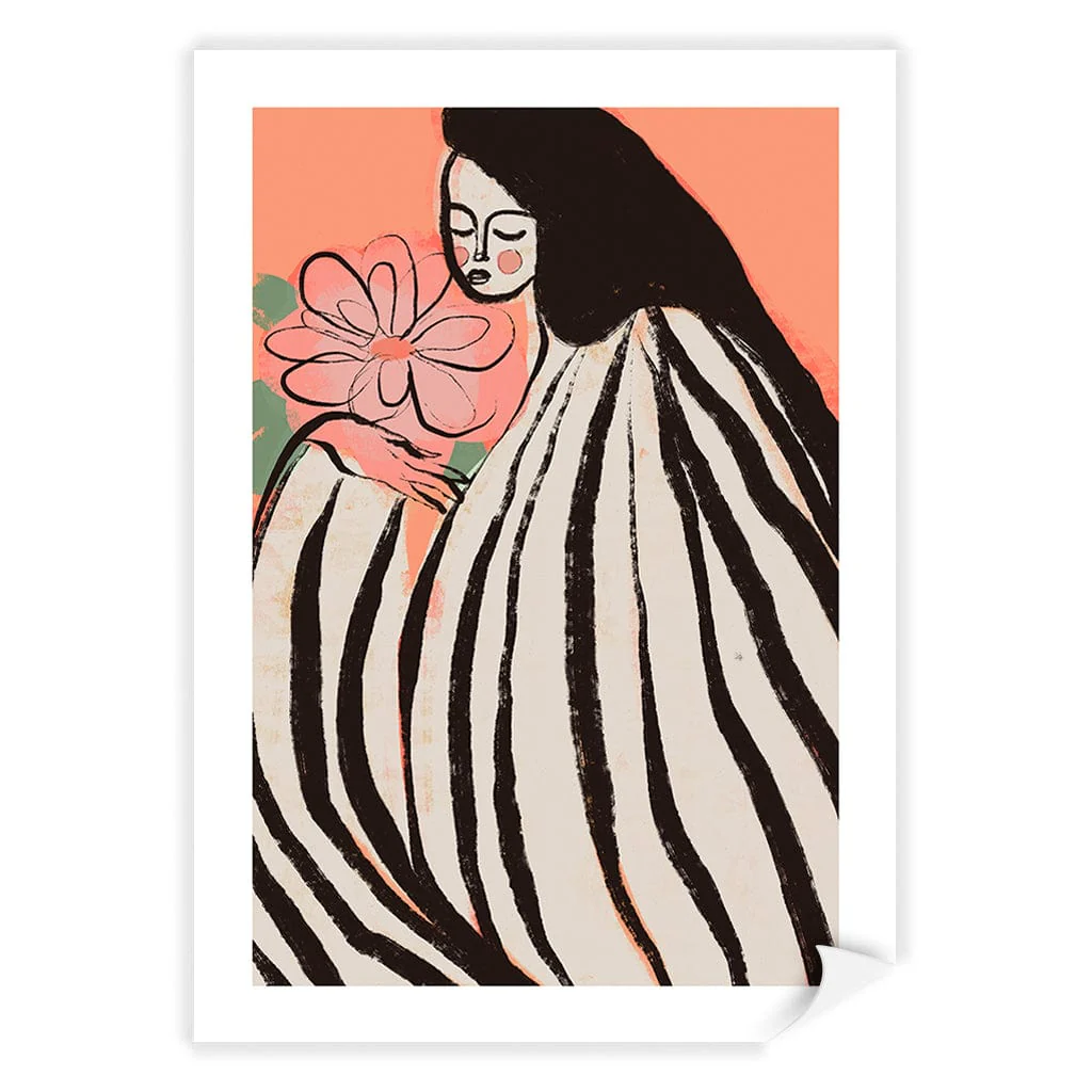 A Silent Moment Peach Modern Wall Art Print - Image 16