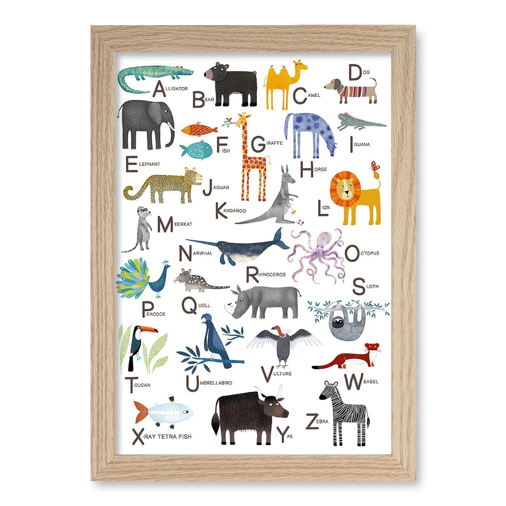 Alphabet Animals  Educational Nursery Wall Art Print - Image 12