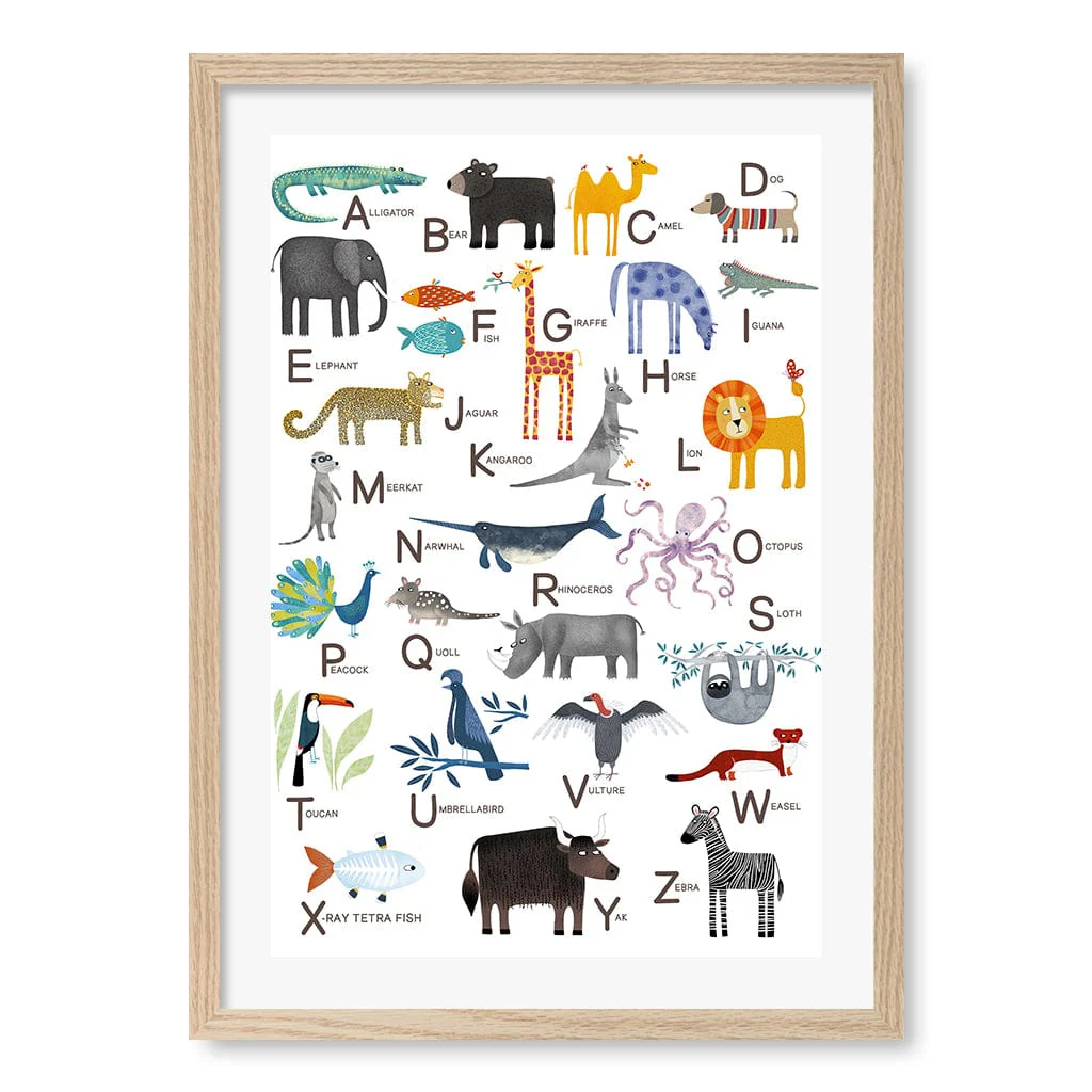 Alphabet Animals  Educational Nursery Wall Art Print - Image 14