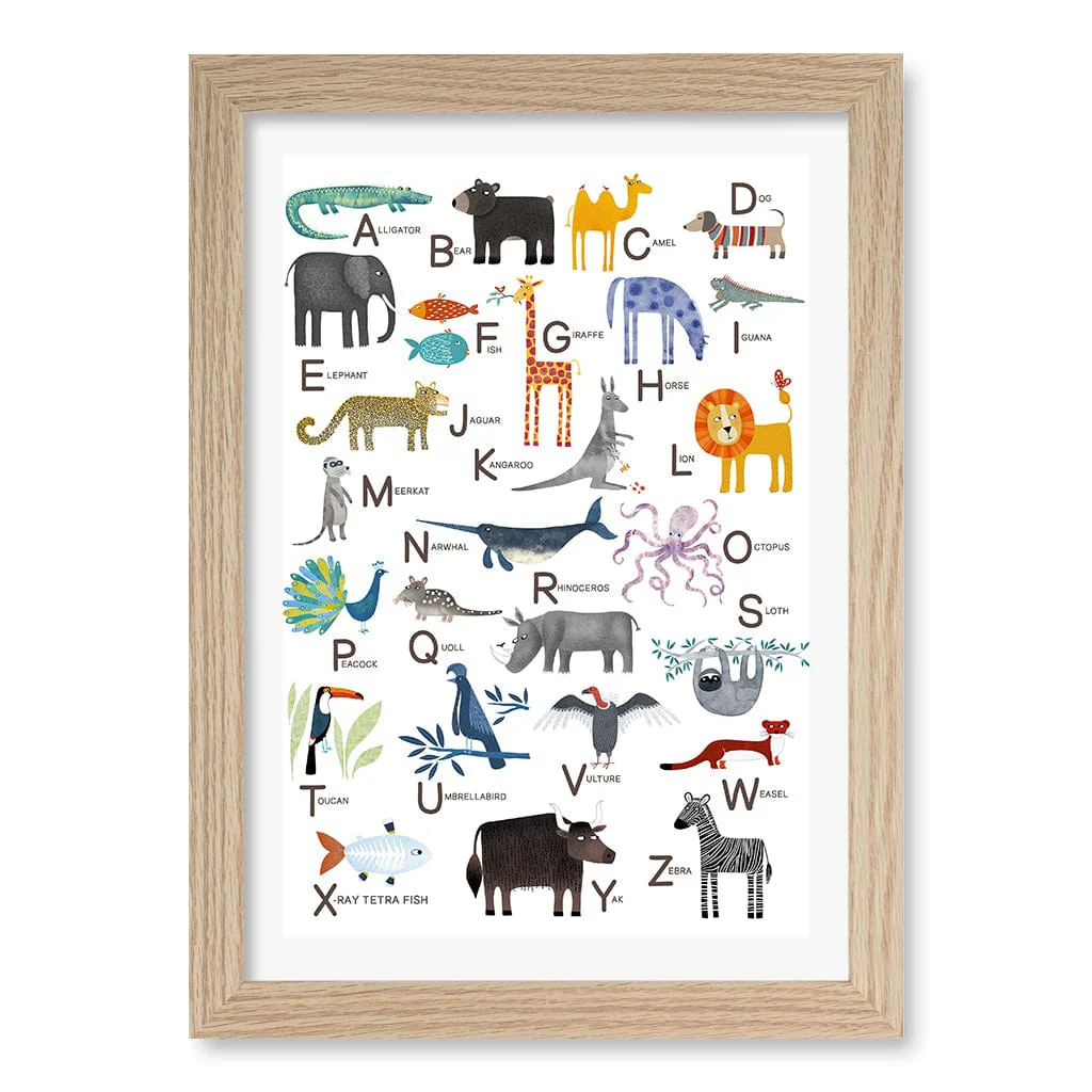 Alphabet Animals  Educational Nursery Wall Art Print - Image 16
