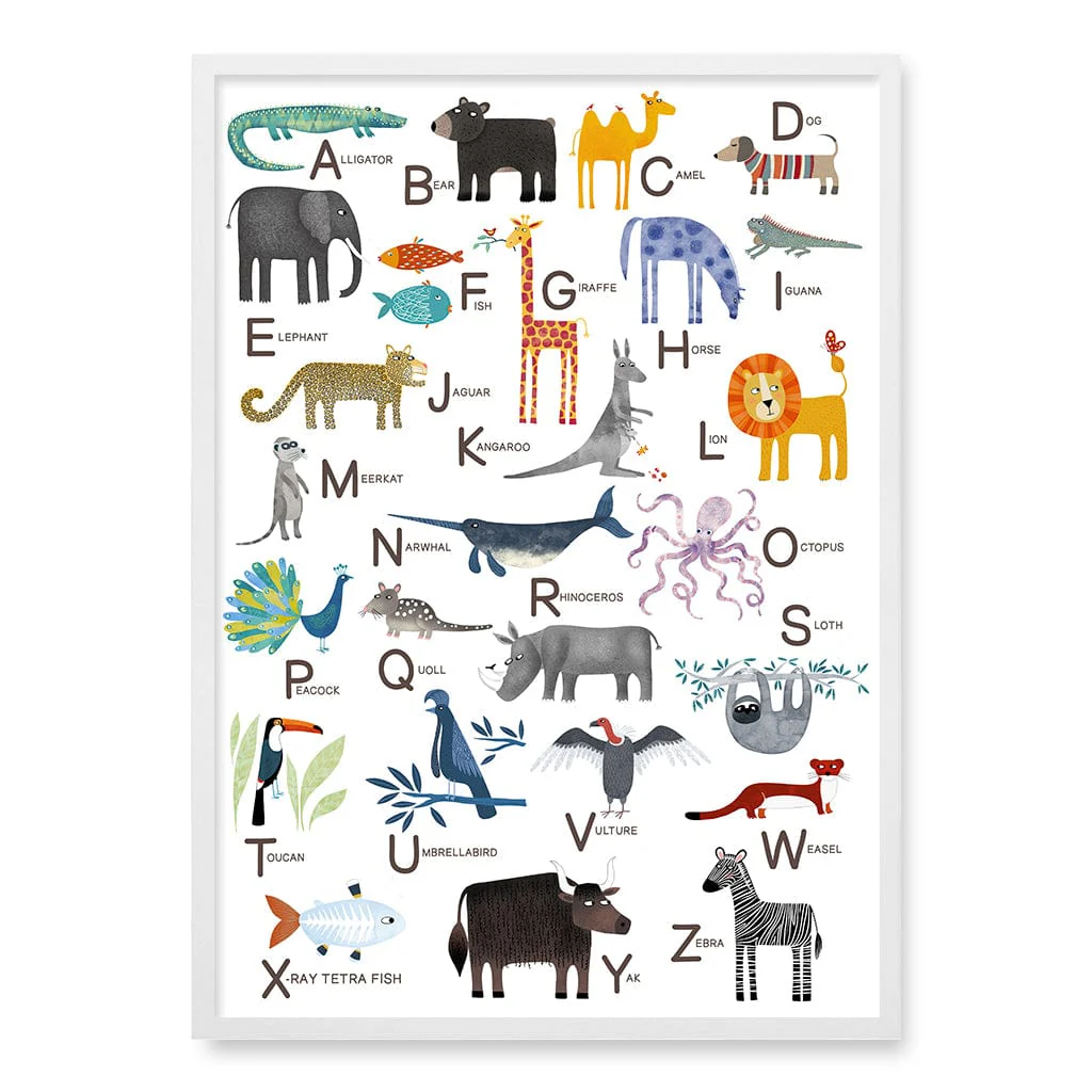 Alphabet Animals  Educational Nursery Wall Art Print - Image 17