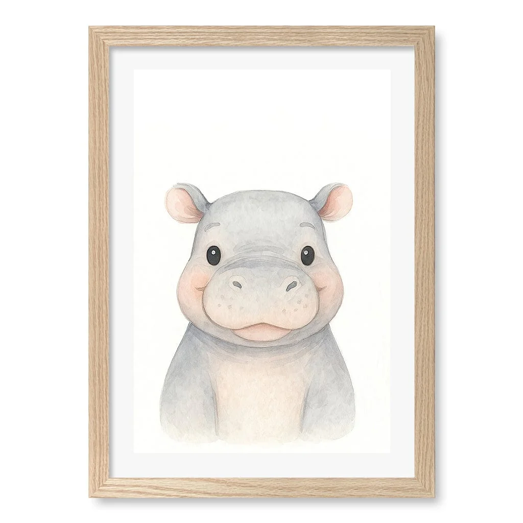 Animal Friends Hippo Children's Wall Art Print - Image 15