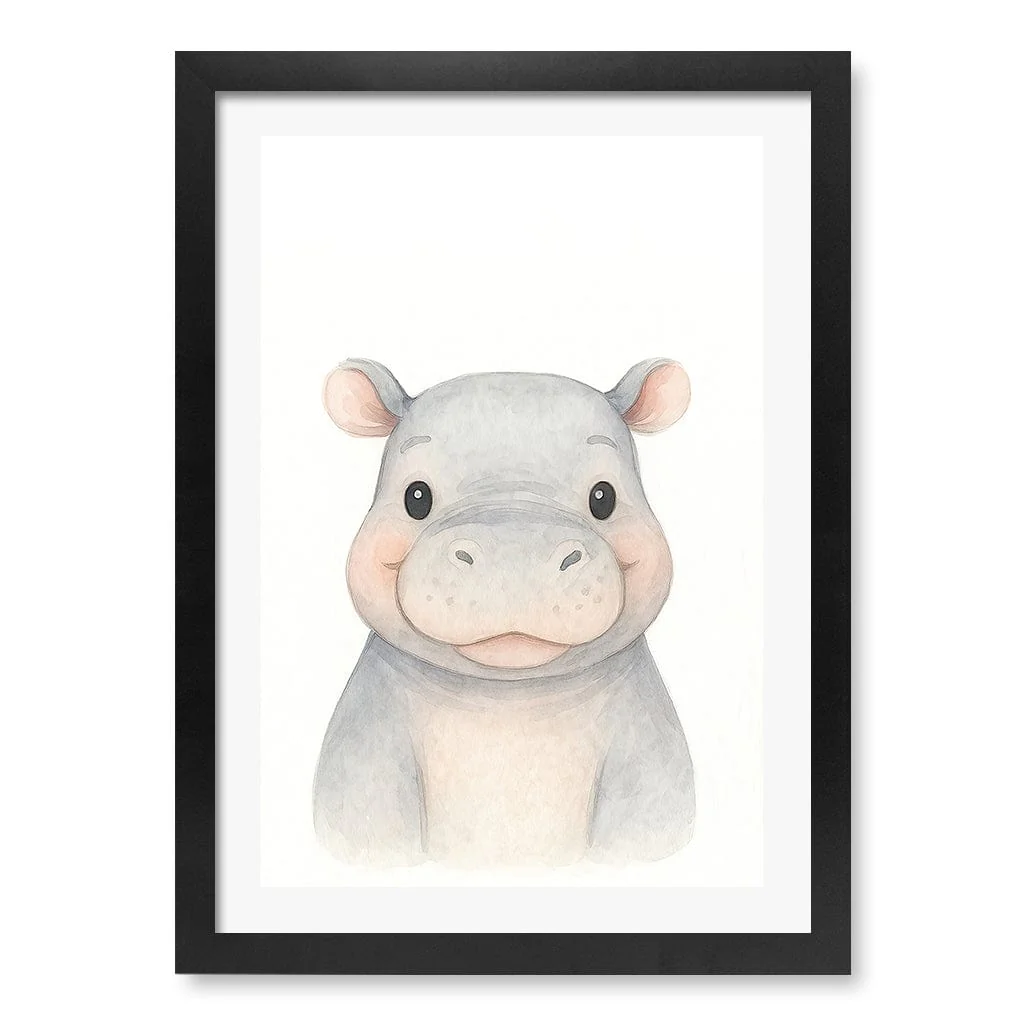 Animal Friends Hippo Children's Wall Art Print - Image 31