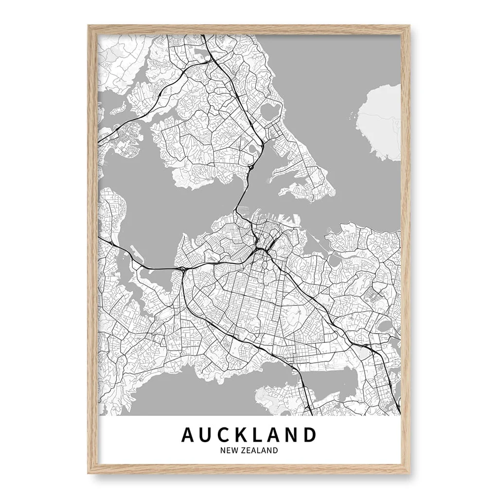 Auckland City Map Print - Auckland Map Wall Art - Image 30