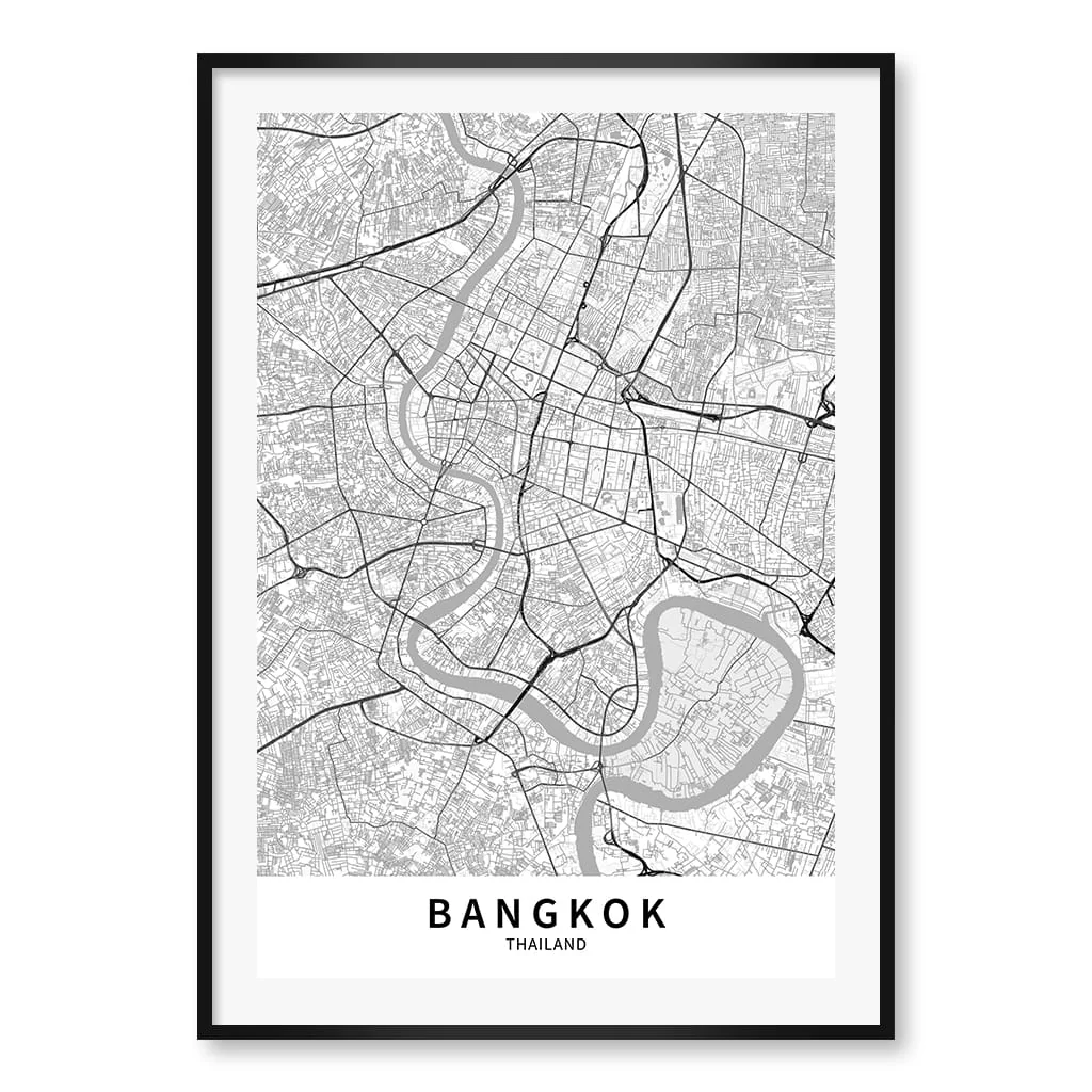 Bangkok City Map Wall Art Print - Image 37