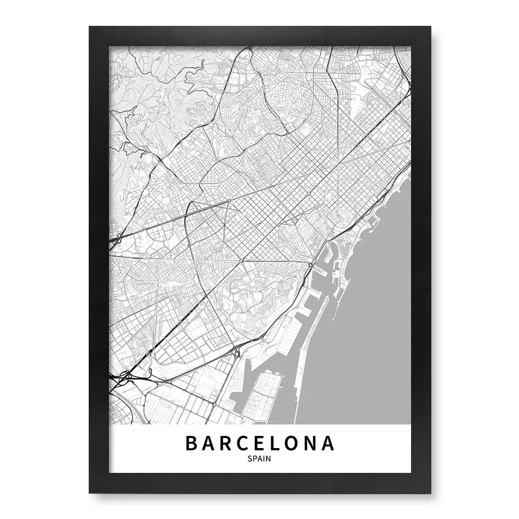 Barcelona City Map Print - Barcelona Map Wall Art - Image 20