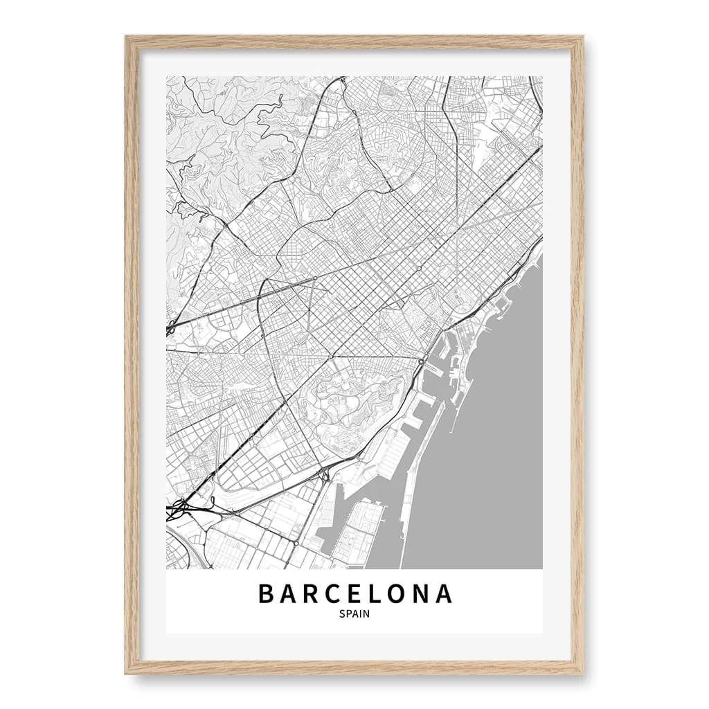 Barcelona City Map Print - Barcelona Map Wall Art - Image 28