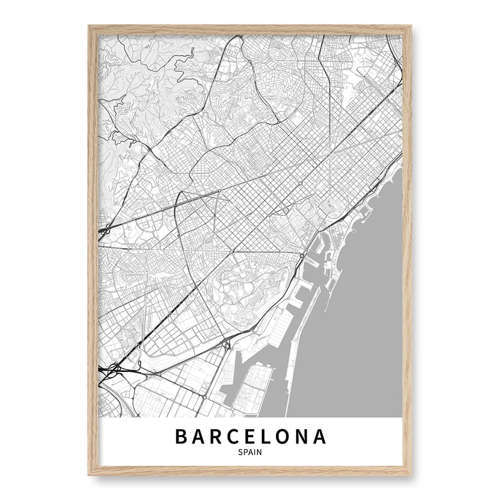Barcelona City Map Print - Barcelona Map Wall Art - Image 29