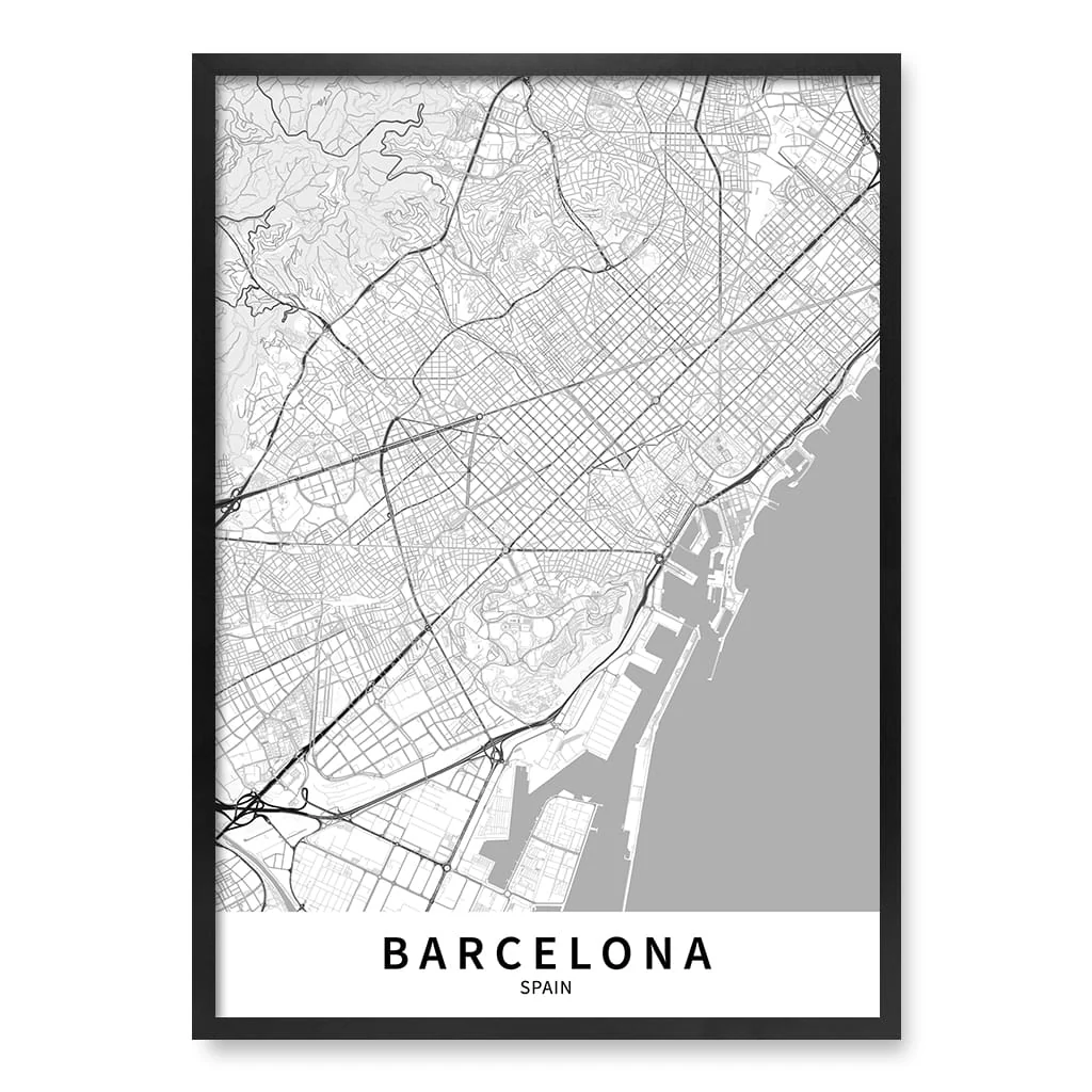 Barcelona City Map Print - Barcelona Map Wall Art - Image 31