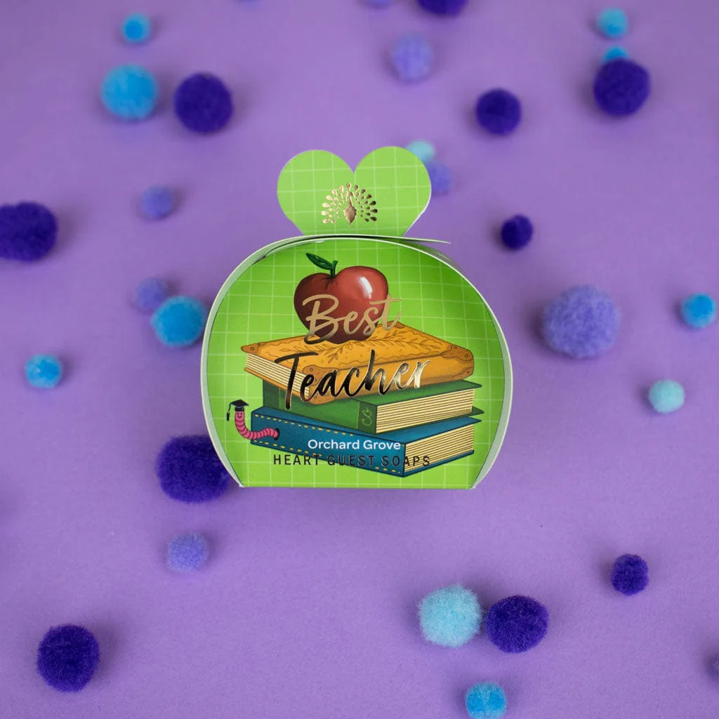 Best Teacher Mini Heart Gift Soaps – Orchard Grove (3 x 20g) - Image 2