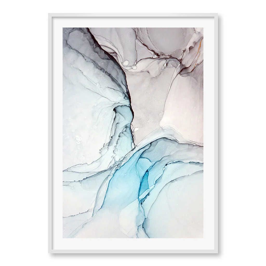 Blue Black Abstract Ink Part 2 Wall Art Print - Image 11