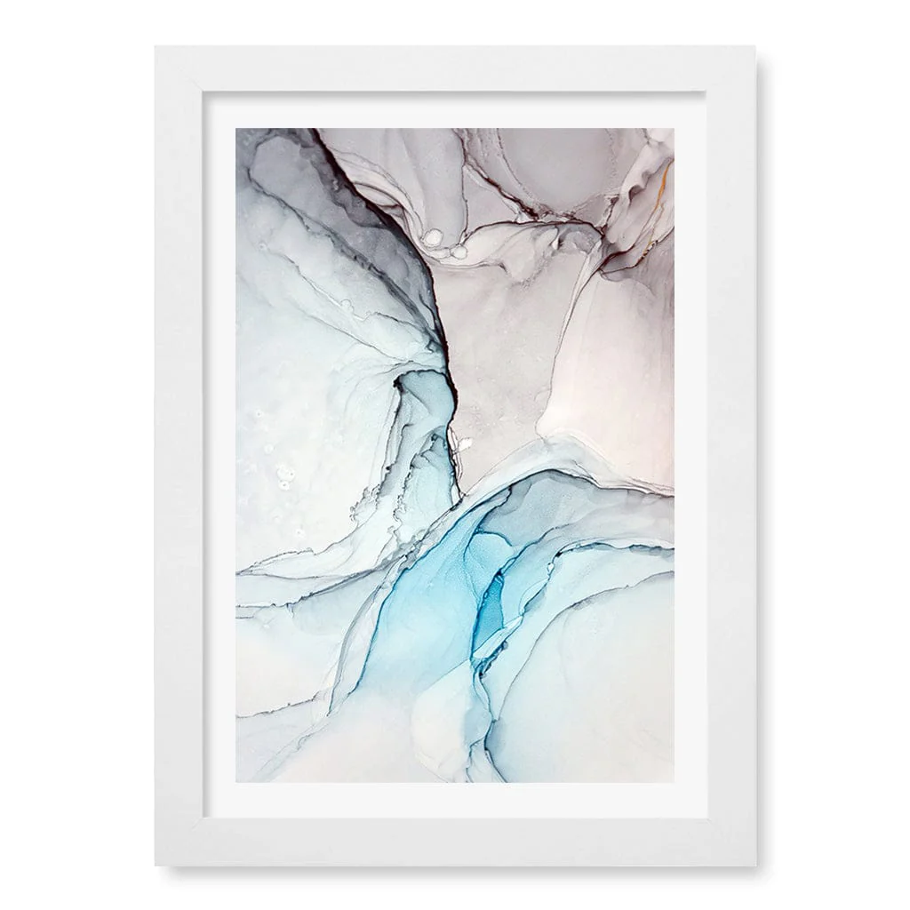 Blue Black Abstract Ink Part 2 Wall Art Print - Image 15