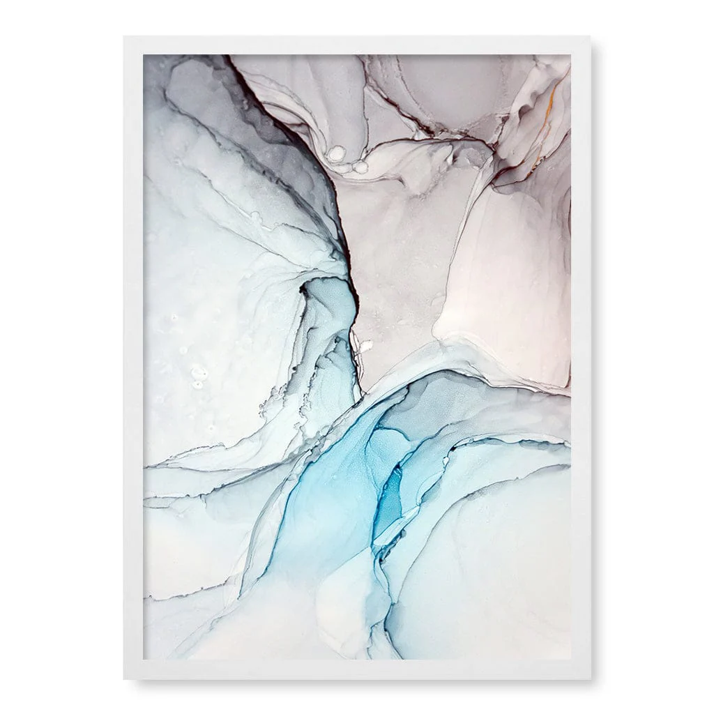 Blue Black Abstract Ink Part 2 Wall Art Print - Image 18
