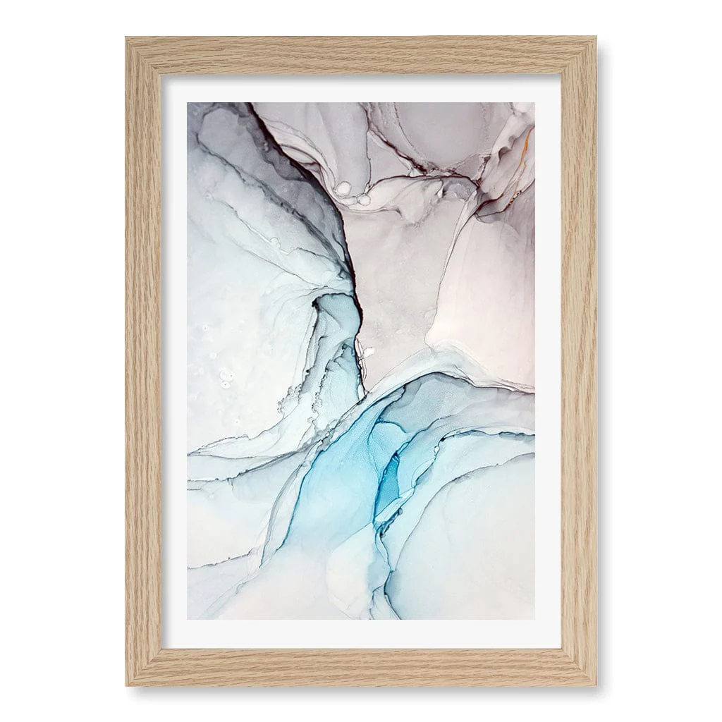 Blue Black Abstract Ink Part 2 Wall Art Print - Image 24
