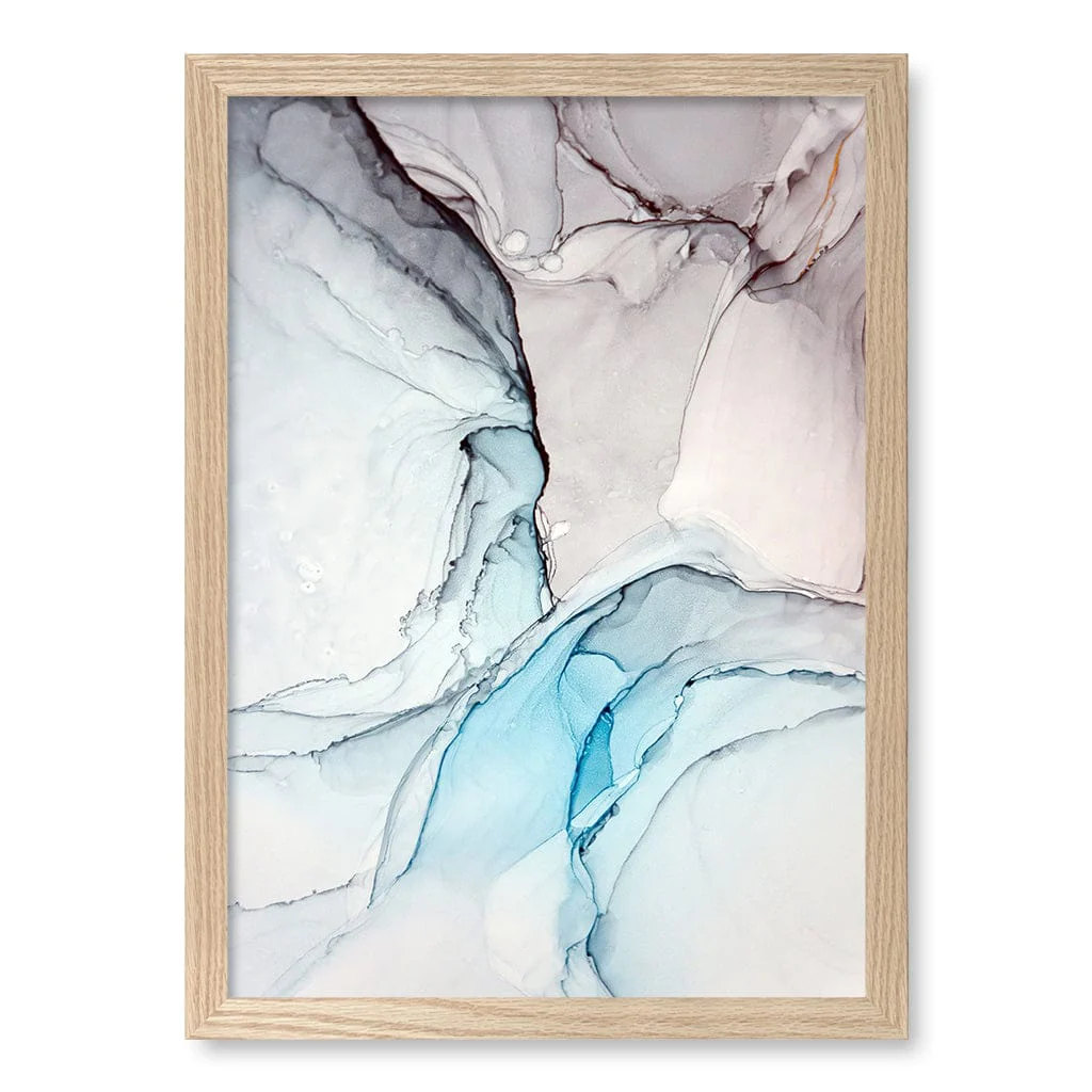 Blue Black Abstract Ink Part 2 Wall Art Print - Image 28
