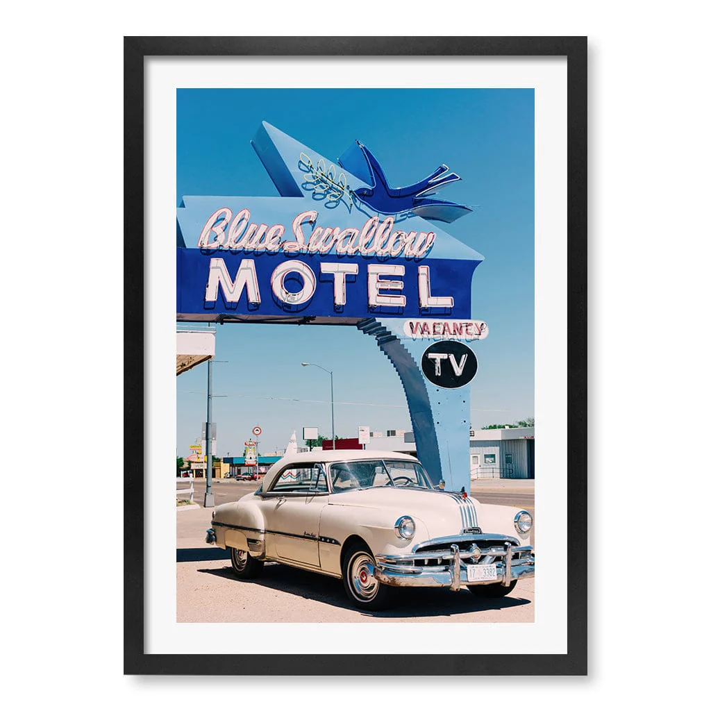 Blue Swallow Motel Retro Art Print by Bethany Young - Image 12
