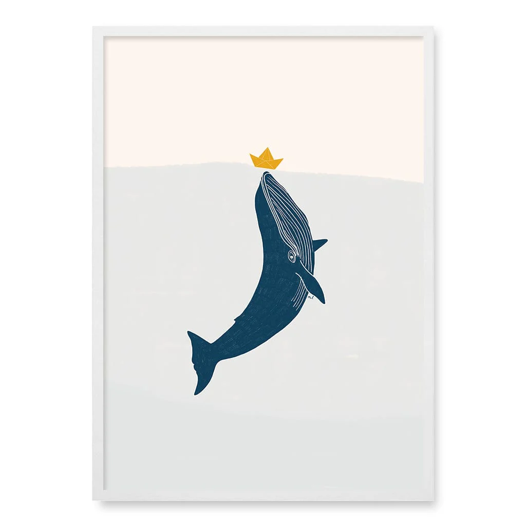 Blue Whale Sailing Boat Wall Art Print - Image 28