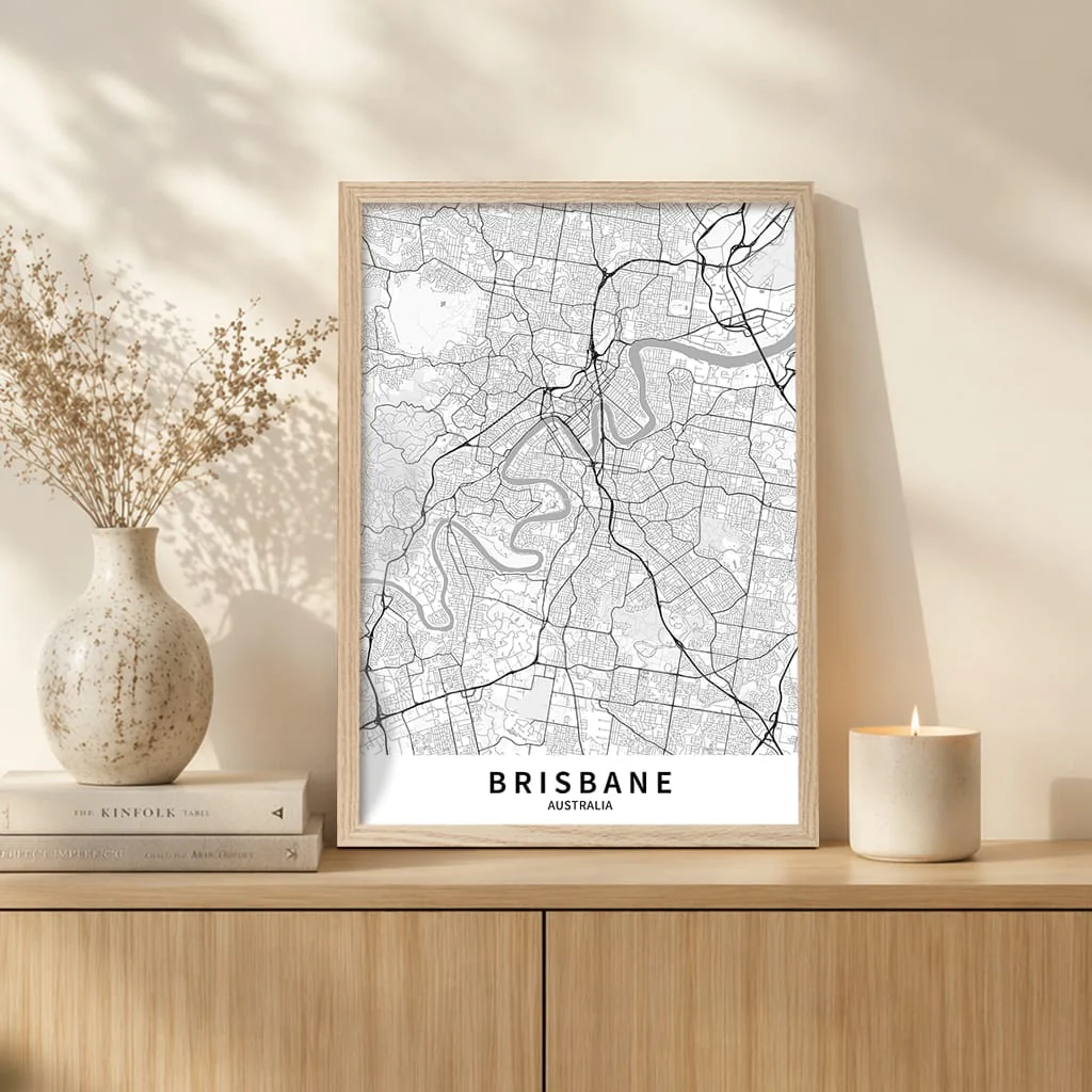 Brisbane City Map Print - Brisbane Map Wall Art - Image 2