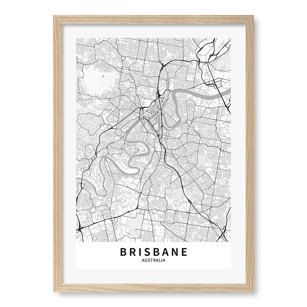 Brisbane City Map Print - Brisbane Map Wall Art - Image 24