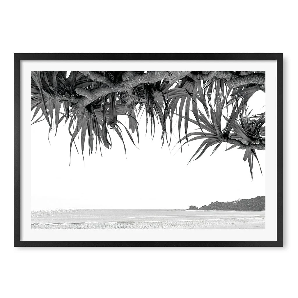 Byron Beach View B&W Wall Art Print - Image 25