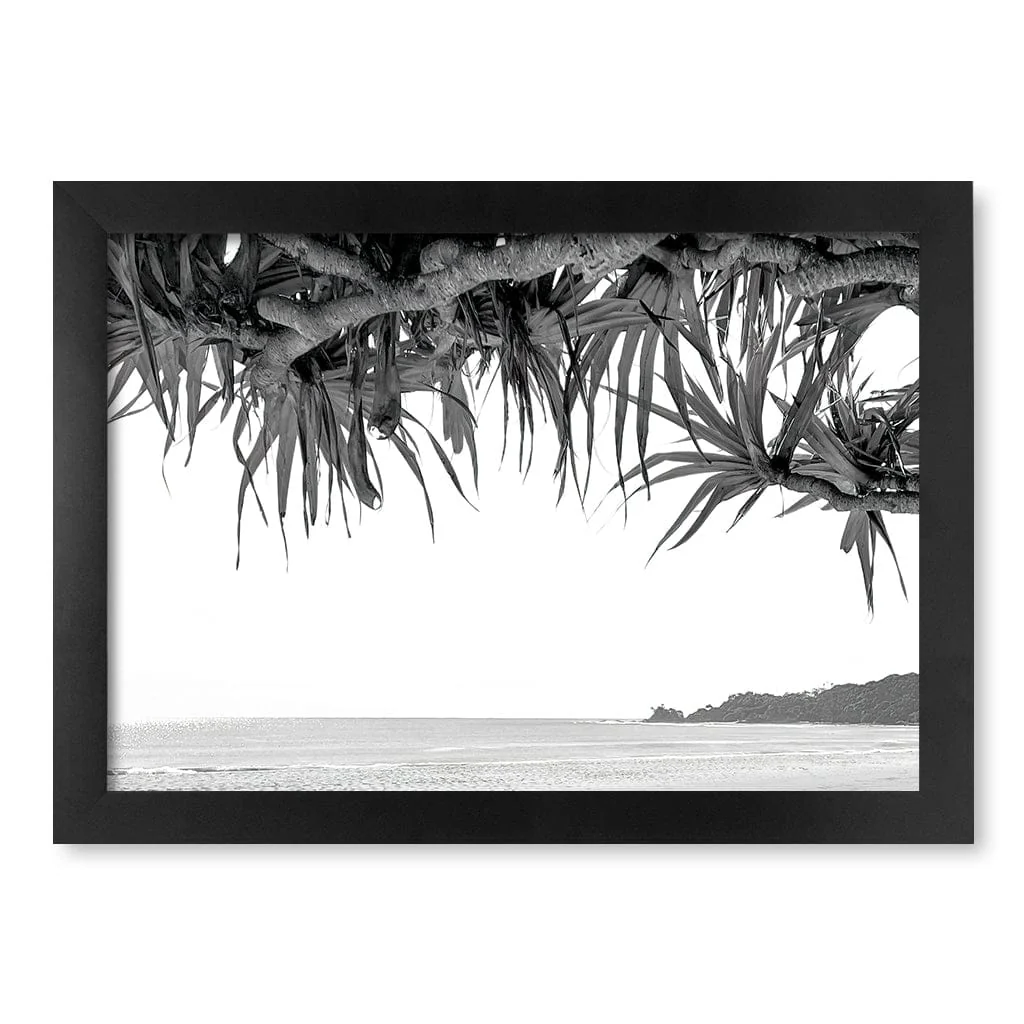Byron Beach View B&W Wall Art Print - Image 31