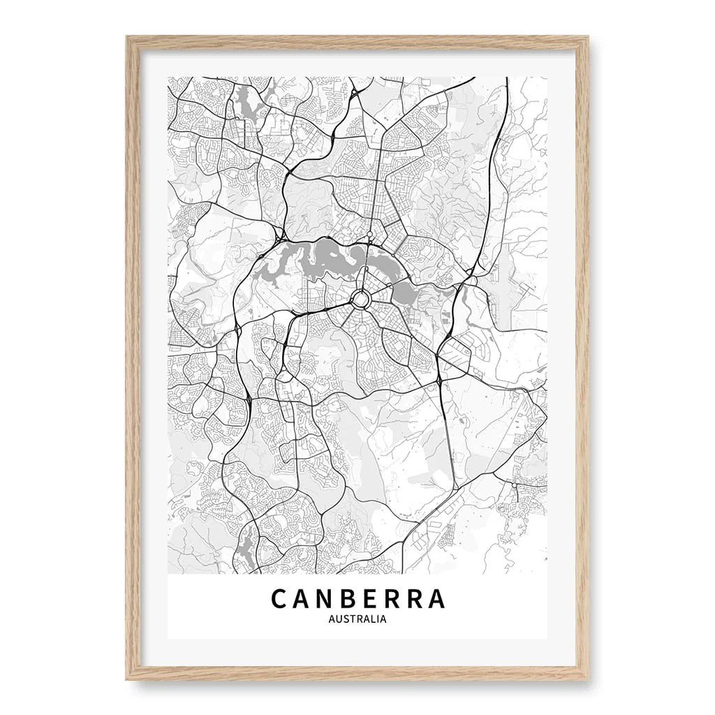 Canberra City Map Print - Canberra Map Wall Art - Image 30