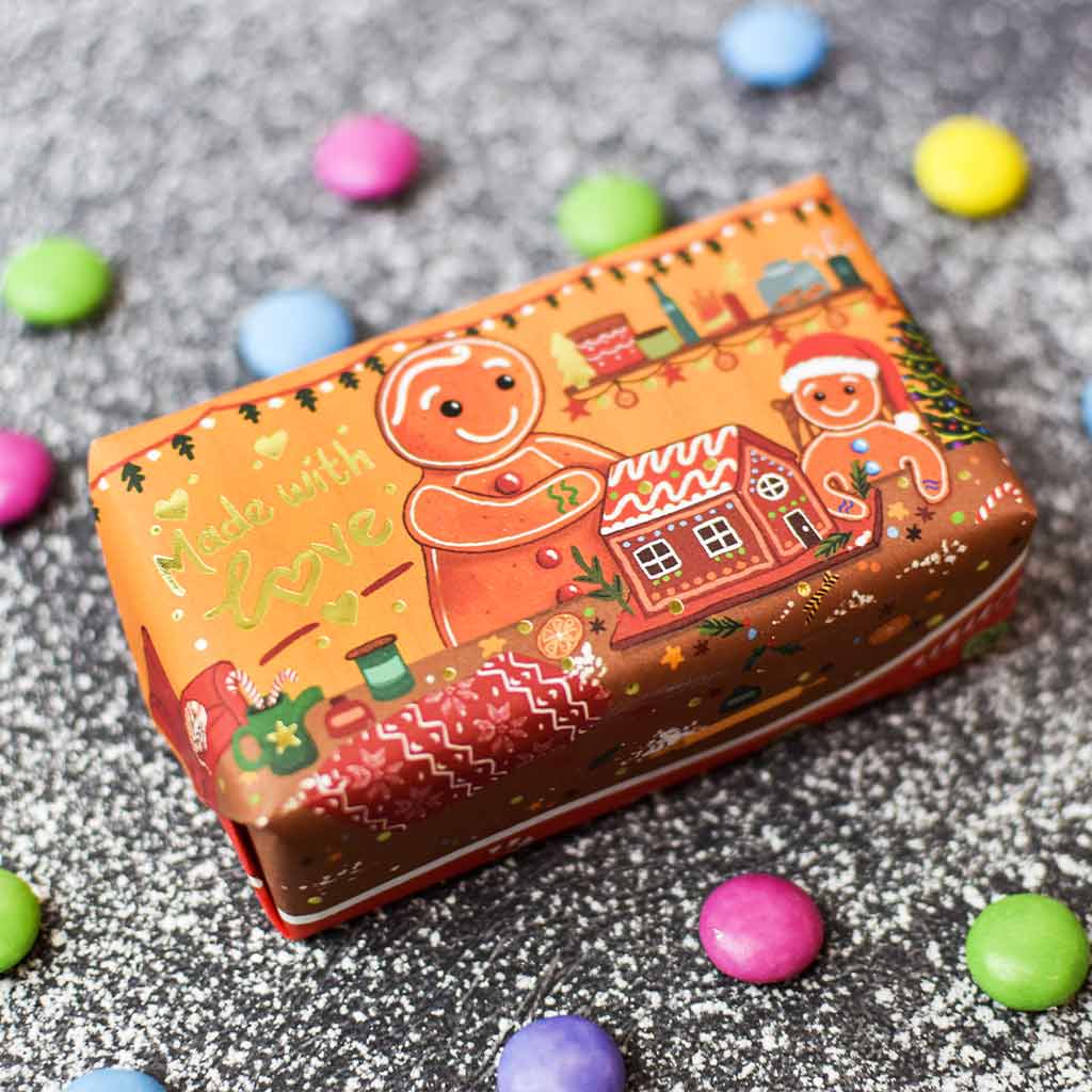 Cinnamon & Orange Gingerbread Man Christmas Soap Bar - Image 5