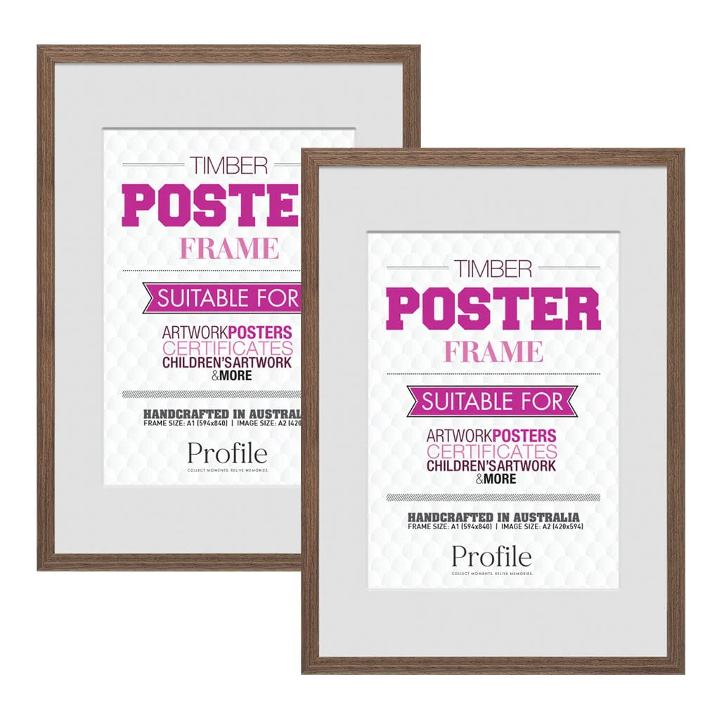 Classic Chestnut A1/A2 Poster Frame Set (2 Pack)