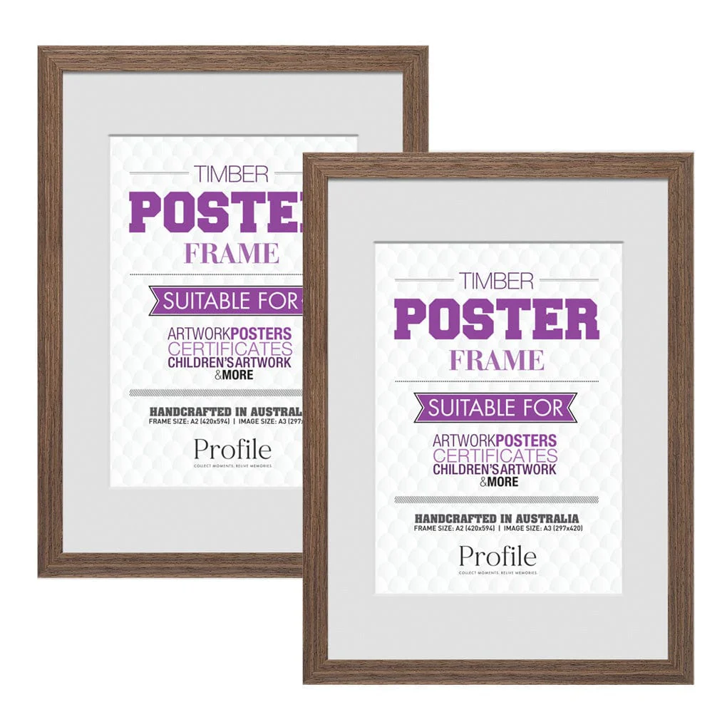 Classic Chestnut A2/A3 Poster Frame Set (2 Pack)