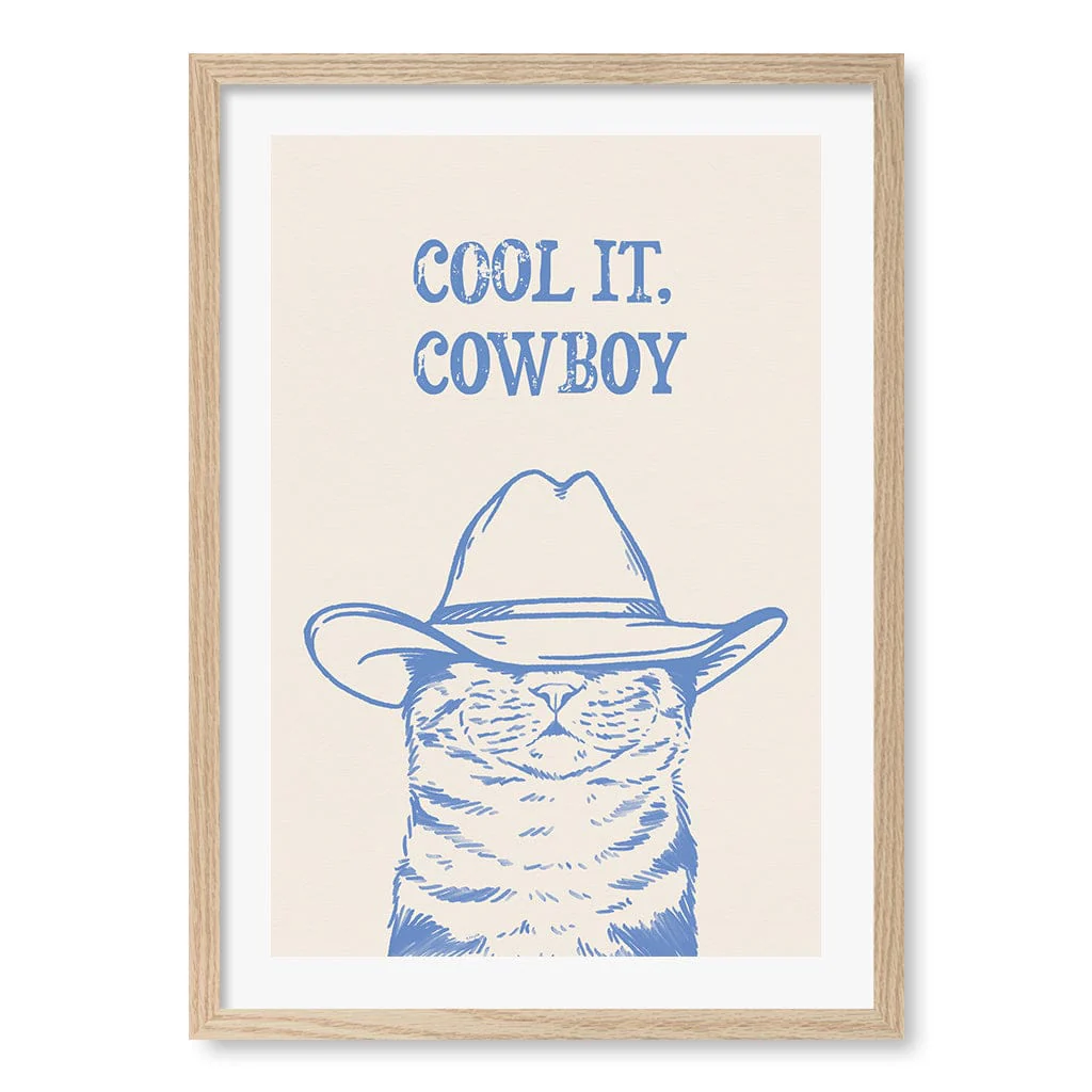 Cool It Cowboy Blue Cat Art Print by Tara Royle - Image 10