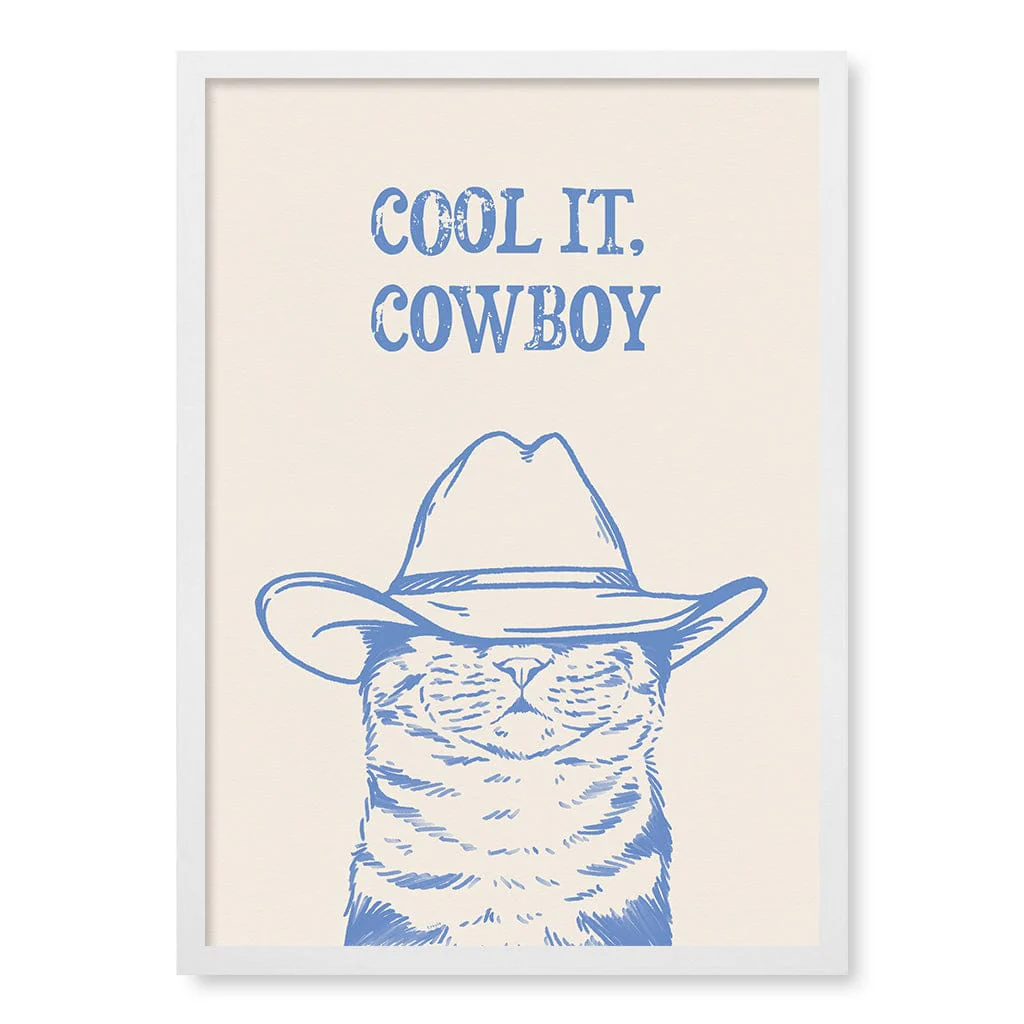 Cool It Cowboy Blue Cat Art Print by Tara Royle - Image 11