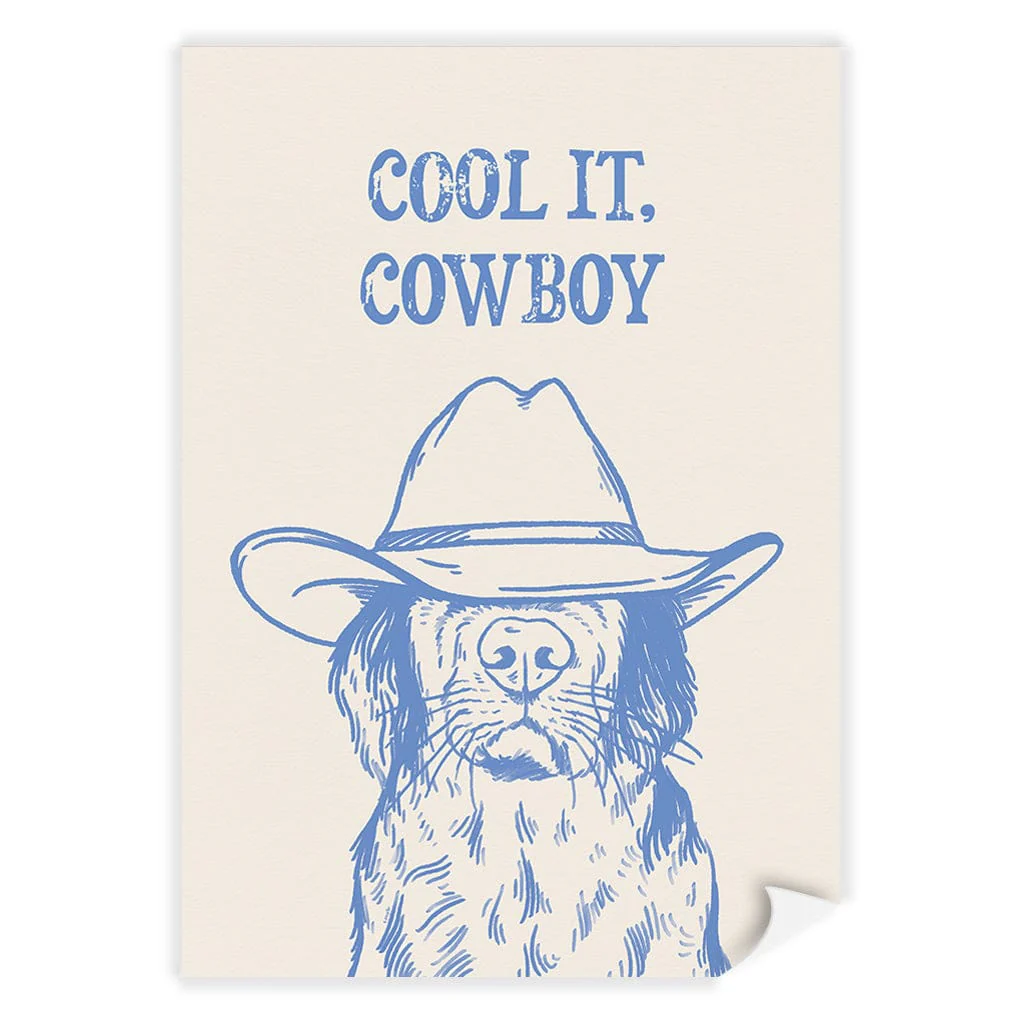 Cool It Cowboy Blue Dog Art Print by Tara Royle - Image 15
