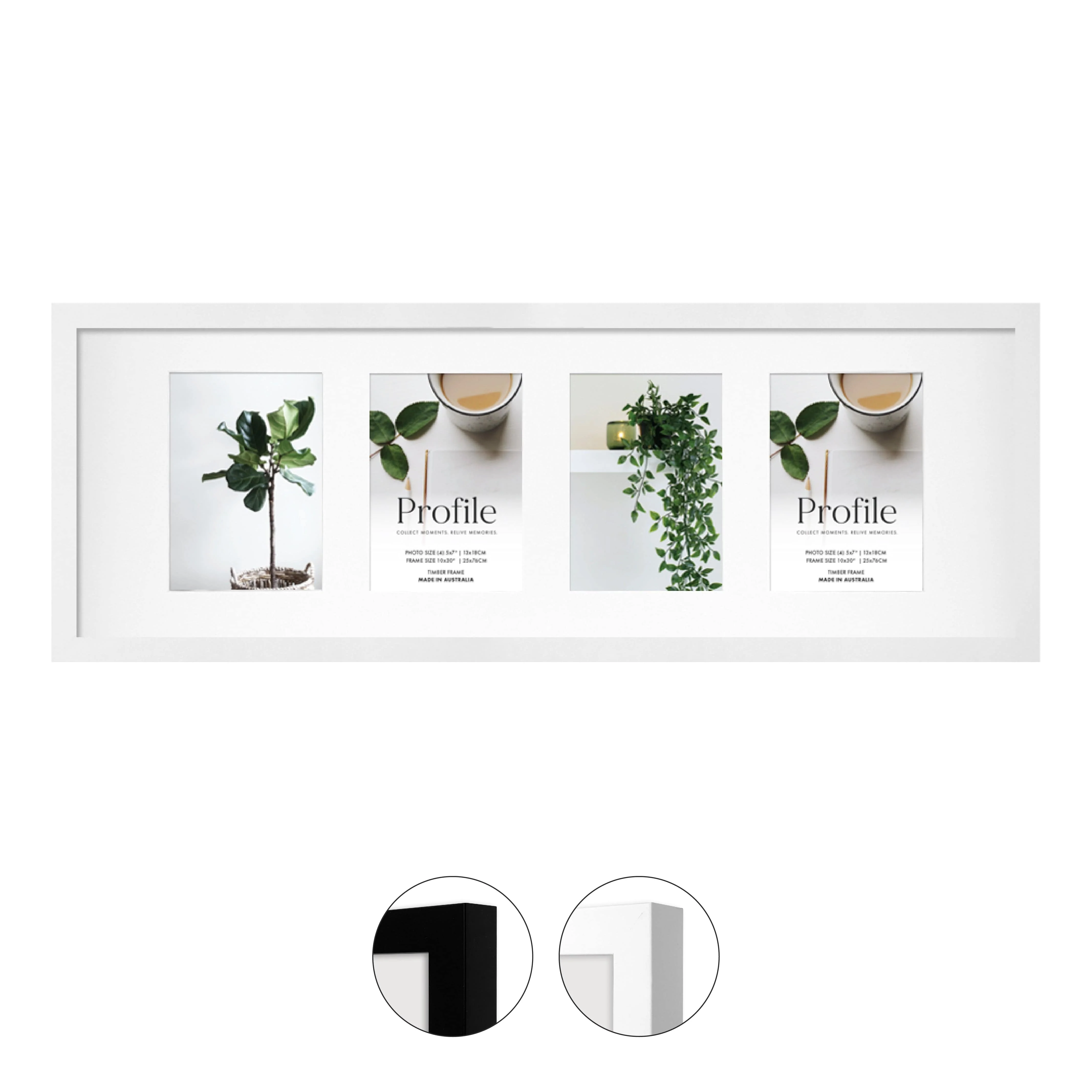 Elegant Gallery Collage Photo Frame - 4 Photos (5x7in)
