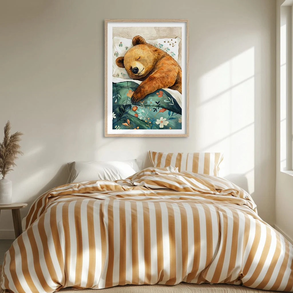 Cosy Bear Dreams Art Print by Justyna Jaszke - Image 2