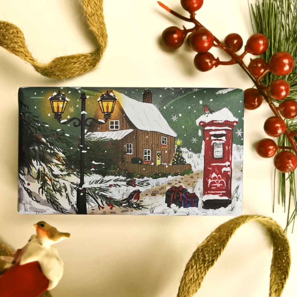 English Countryside in Winter Christmas Soap Bar - Image 4