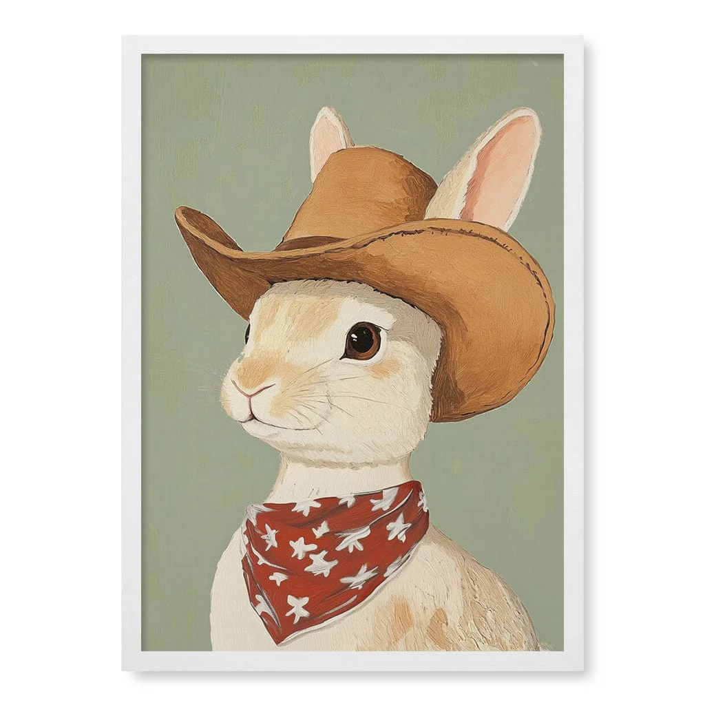 Cowboy Rabbit Wall Art Print by Melloi Art Prints - Image 22