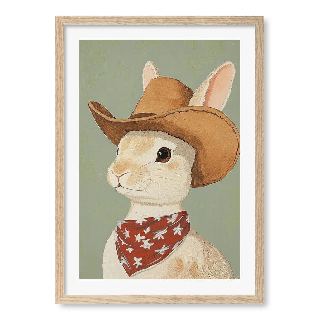 Cowboy Rabbit Wall Art Print by Melloi Art Prints - Image 23
