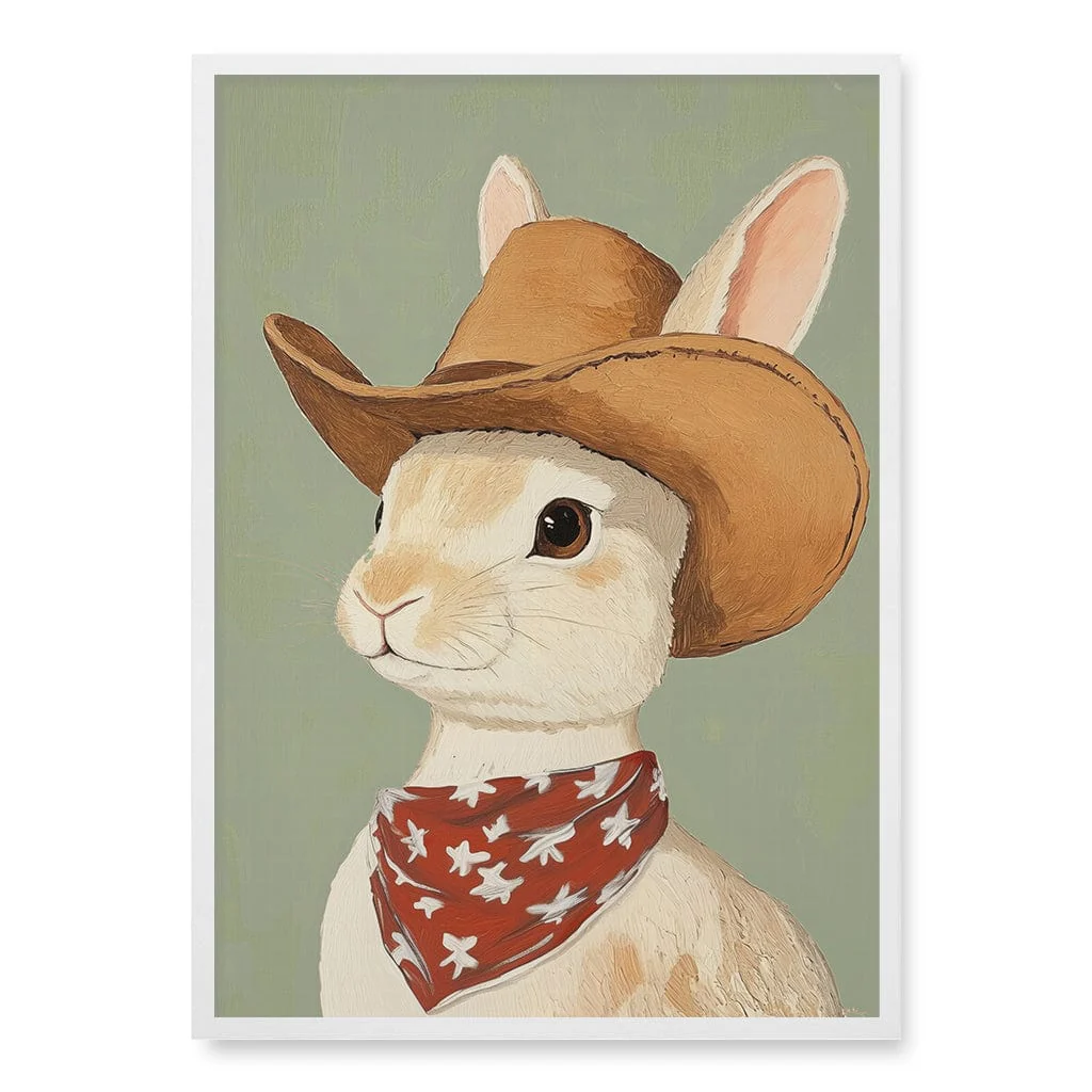 Cowboy Rabbit Wall Art Print by Melloi Art Prints - Image 28