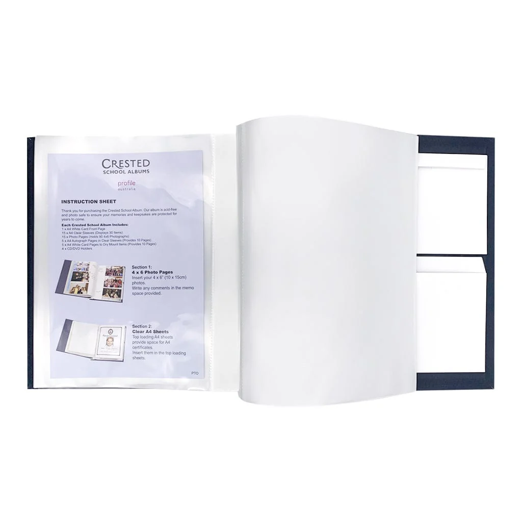 School Keepsake Photo Album Navy Blue - Image 4