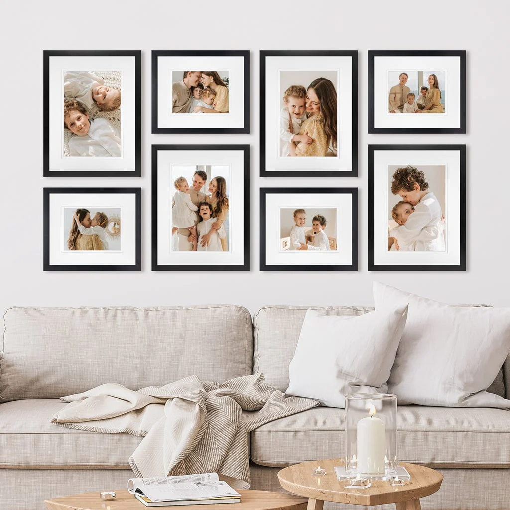 Deluxe Gallery Photo Wall Frames Set J - 8 Frames