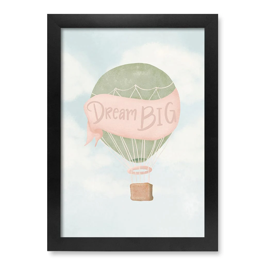 Dream Big Hot Air Balloon Kids Wall Art Print - Image 15