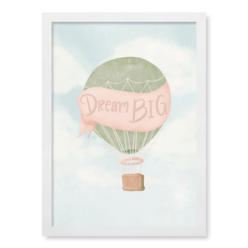 Dream Big Hot Air Balloon Kids Wall Art Print - Image 17