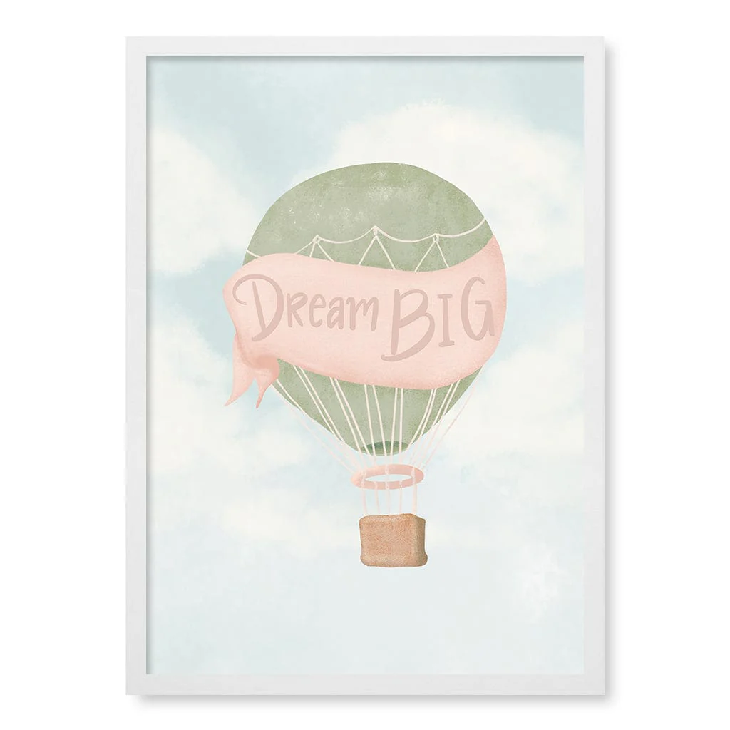 Dream Big Hot Air Balloon Kids Wall Art Print - Image 22