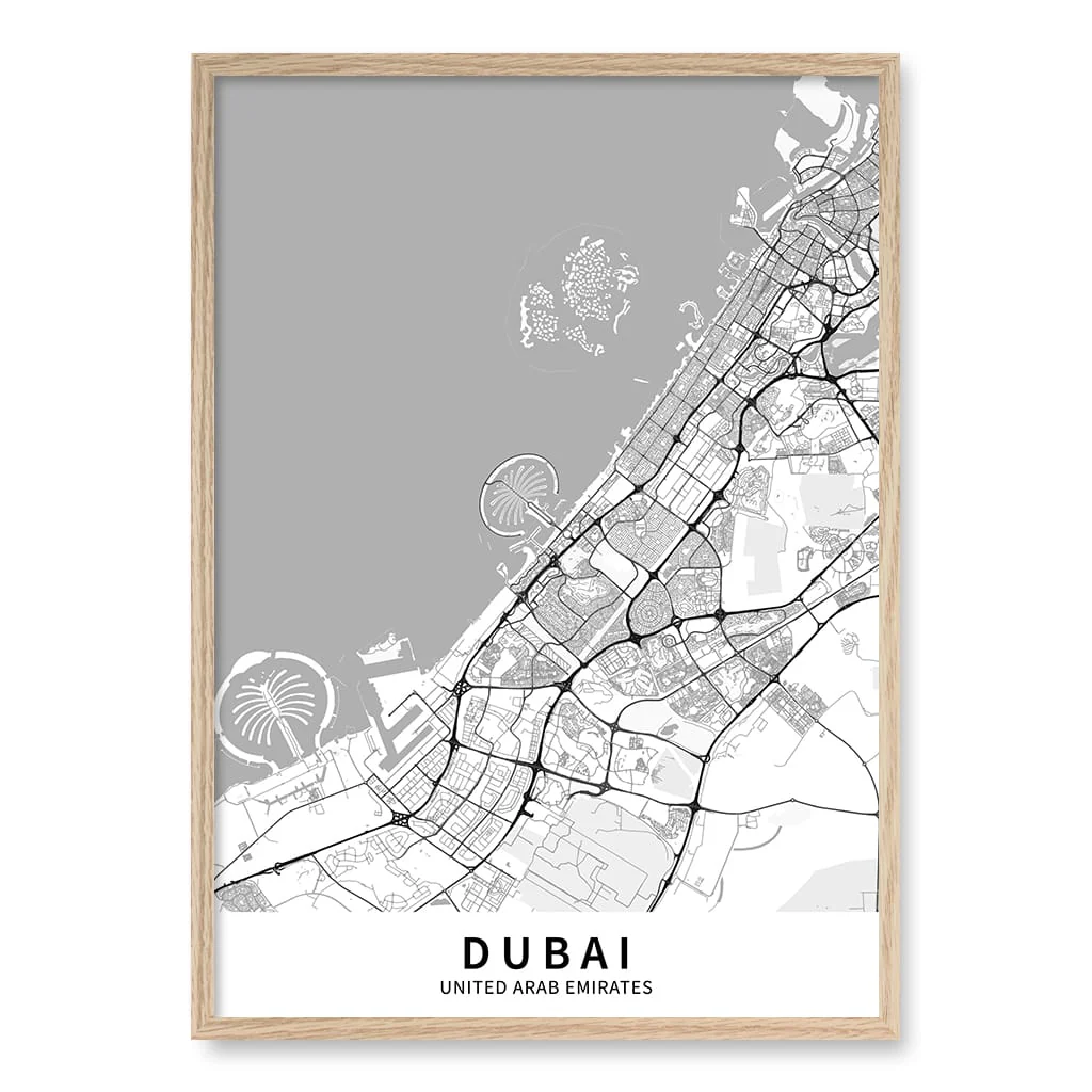Dubai City Map Print - Dubai Map Wall Art - Image 30