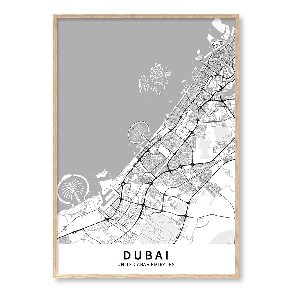 Dubai City Map Print - Dubai Map Wall Art - Image 36