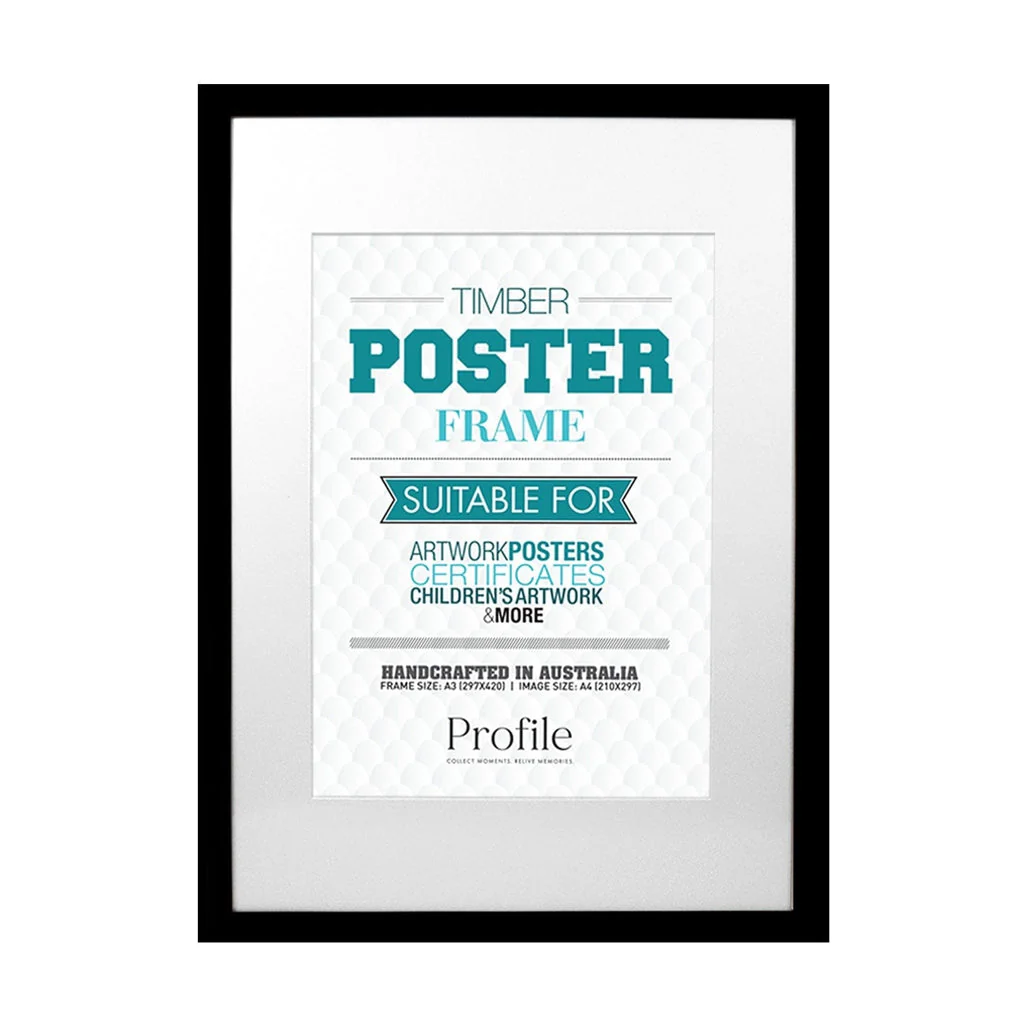Elegant Black Timber A3 Picture Frame to suit A4 image - Image 5