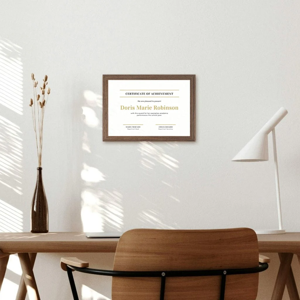 Elegant Chestnut Brown Timber A4 Picture Frame - Image 4